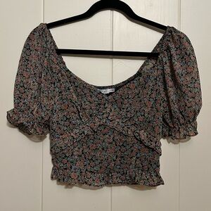 Lush puff sleeve crop top